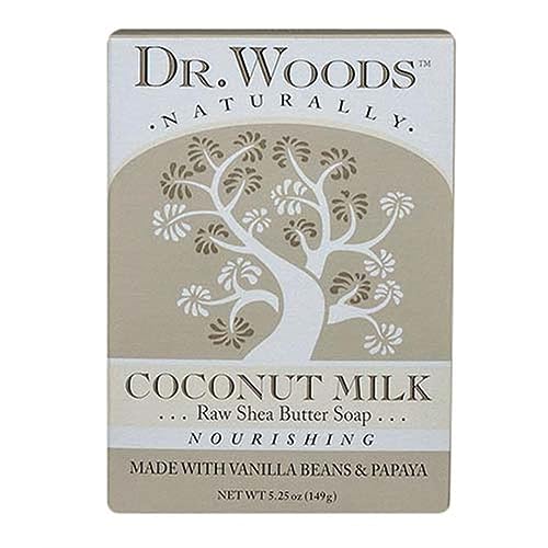 Dr. Woods Dr. woods coconut milk bar soap with vanilla beans, papaya, organic shea butter, 5.25 oz (pack of 3)