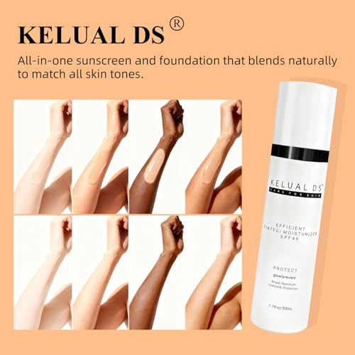 Anti-Aging Tinted Face Moisturizer & Sheer Face Sunscreen SPF 46, Hydrating Skin Care & Sunscreen Moisturizer,1.7OZ/50ML