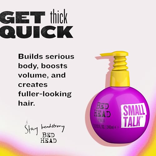 TIGI Bead Head by TIGI Small Talk Mini 3-in-1 Hair Thickening Cream - Use for Voluminous Hair, for Fine, Thin & Flat Hair - Use on Damp and Premium Hair Thickening Products - 8 Oz (3 Pack)