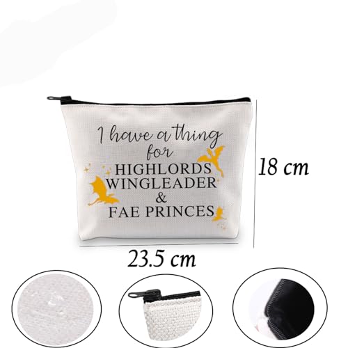 UJIMS 4th Wing Merch Fantasy Book Romantasy Dragons Rider Makeup Bag Dragons Lover Gifts Fantasy Reader Gift (HighlordsWingleader)