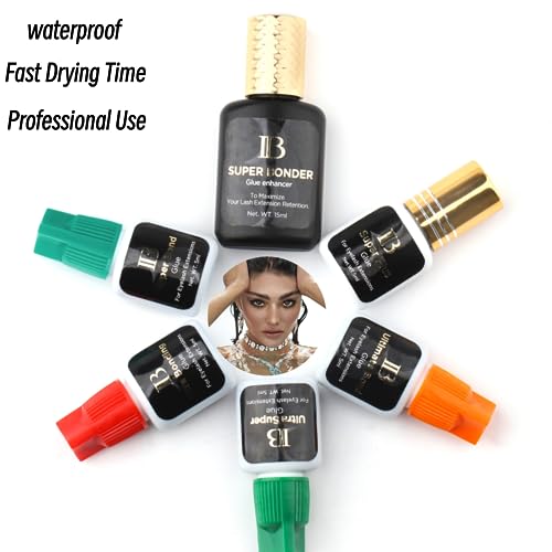 1 PCS Eyelash Extensions ibeauty Super Plus Glue 5ml, 1-2 Sec Drying Time, Keep 5-6 Weeks, Low Smoke, Professional Eyelash Extension Glue