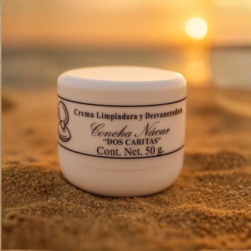 Dos Caritas Concha Nacar Cream with Mother of Pearl - 1.76 Oz Skin Brightening and Cleansing Face Lightening Cream, Brightening & Cleansing Face Cream | Made in Mexico