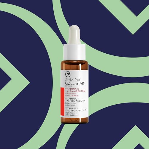 Collistar Attivi Puri Vitamin C Serum + Alpha Arbutin Face Drops for Anti-Ageing Moisturising Effect, Also for Sensitive Skin, Free from Silicone, Alcohol and Dyes 30 ml