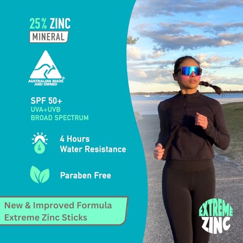 Sun Zapper Extreme Zinc Sunscreen Stick Beauty 3-Pack SPF 50+ Tan Bronze Coral Pink ? Tinted Mineral Makeup Sunscreen Sticks for Face, Water Resistant Surf Sunblock, 15g Each, Made in Australia
