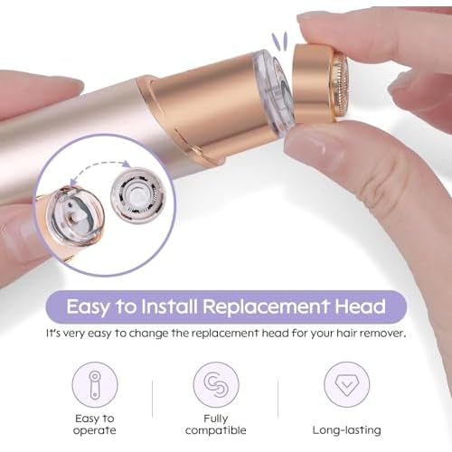 Generation 3 Facial Hair Remover Replacement Heads for Finishing Touch Flawless,Double Precision Blades Replacement Heads Compatible with Finishing Touch Flawless Gen 3,Pack of 3.