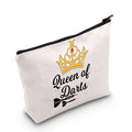 POFULL Darts Gifts Dart Player Gift Darts Game Lovers Gift Queen of Darts Cosmetic Bags For Dart Teams (Queen of Darts bag)