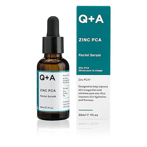 Q+A Zinc PCA Facial Serum (30ml), 99% Natural, Pore-Refining & Firming Serum with Zinc PCA and Reishi & Shiitake Mushrooms, Reduces Redness & Blemishes, Fragrance Free, Vegan & Cruelty Free Skincare
