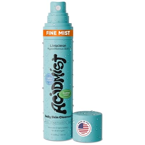 Hypochlorous Acid Spray for Face & Body - 3.4 fl oz 0.02% HOCL - Helps Reduce Redness and Breakouts - Travel Size Hypochlorous Spray - Multi-Purpose Topical Facial Skin Repair - pH-Balancing Toner