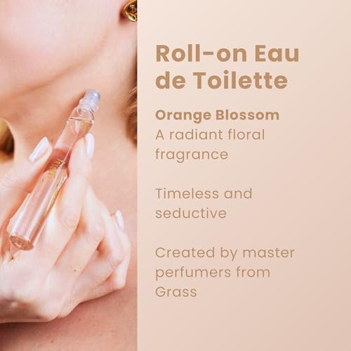 Panier des Sens - Orange Blossom Gift Set for Women - Roll On Perfume + Hand Cream + Bar Soap - Thank you, Birthday Gift for Her - Self Care Kit with 96% Natural Ingredients - Skin Care Set