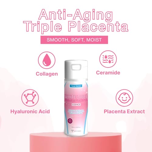 White Label Premium Placenta Essence 180ml ? Moisturizing Beauty Lotion with 100% Japan-Made Placenta, Hydrating, Non-Sticky Formula for Smooth & Supple Skin ? Fragrance-Free