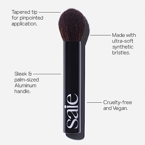 Saie Face Powder Duo, Light - The Fluffy Brush, Soft, Multi-Use Targeted Powder Brush With Tapered Tip & Airset Radiant Loose Setting Powder, Translucent (0.14 oz) - Vegan, Cruelty-Fee
