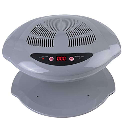 Air Nail Dryer, 400W Intelligent Automatic Sensor Hot & Cold Air Nail Polish Drying Fan Manicure Tool for Home Salon Both Hands and Feet Use, Grey