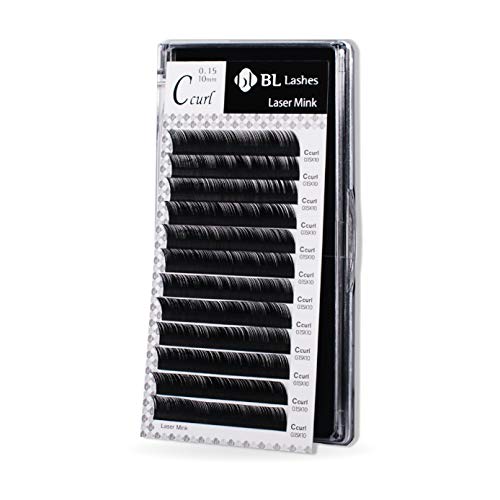 BL Laser Mink Classic Synthetic Lashes, 0.15 Thickness, D Curl 9mm, Natural Semi Permanent Eyelashes, Longer-lasting Eyelash Extension Supplies