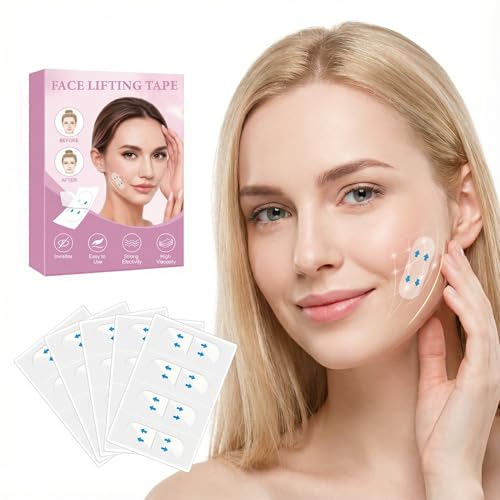 Face Tape Lifting Invisible, Neck Lift Tape, 200PCS V-Shaped Instant Face Lift Tape & Anti-Wrinkle Tape for Sagging Skin, Jowls, Neck, Double Chin, Super Thin Breathable.