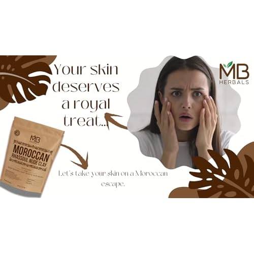 MB Herbals Moroccan Rhassoul Nude Clay 8 oz | 0.5 LB / 227 G | Mild Clay for Making Soaps and Face Packs