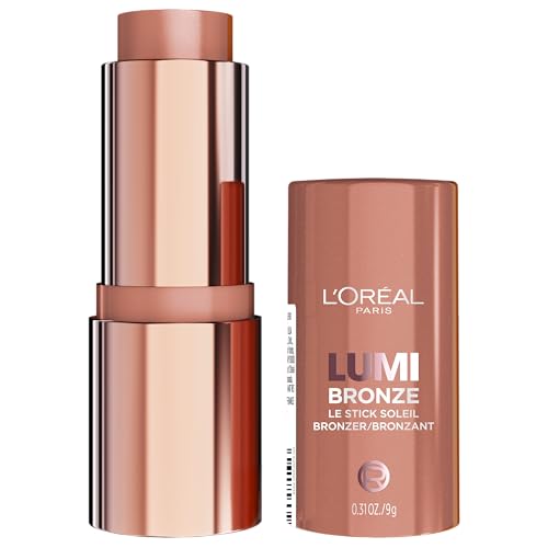 L'Oreal Paris Lumi Bronze Le Stick Soleil Bronzer Stick, Cream-To-Powder Bronzer For A Sunkissed Face Makeup Glow, 100 Sunkissed Ros?