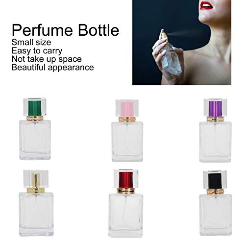 Brrnoo 50ml Empty Perfume Bottle, 6 Pieces Small Empty Vials and Sprayers for Travel, Refillable Glass Perfume Bottle Empty Spray Bottle Perfume Atomizer Dispenser