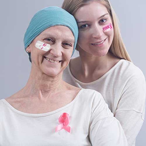 180 Pieces Breast Cancer Awareness Face Tattoos Pink Breast Cancer Stickers Pink Ribbon Temporary Tattoos for Women for Party Fundraising Accessories Decoration