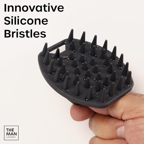The Man Silicone Beard Scrubber for Men - Beard Cleansing Brush & Exfoliator for Men, Removes Beardruff & Deep Cleans, Beard Washing Brush & Growth Accessories (1 Pack)