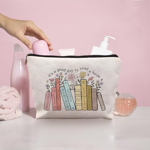 Book Lovers Makeup Bag, Gifts for Readers, It's a Good Day to Read a Book Cosmetic Bag