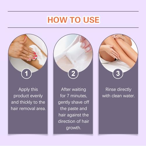 Hair Removal Cream for Women and Men, Painless Hair Removal Cream For Bikini Line, Legs, Arms, Underarms, Intimate/Private Depilatory, Skin Friendly - 100g