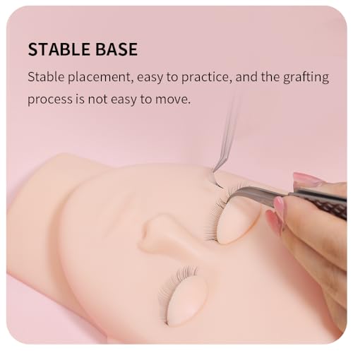 Lash Mannequin Head, Eyelash Extension Mannequin Head with Replaceable Eyelids, Premium Silicone Material, Skin Color
