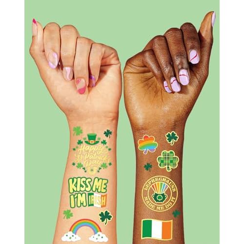 xo, Fetti St Patricks Day Decorations Tattoos - 50 styles | Shamrock Supplies, Kiss Me I'm Irish Party, Leprechauns