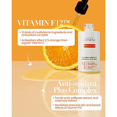 ISA KNOX LXNEW VITAMIN MAX Ampoule Set (2fl oz) - Skin Radiance and Elasticity, Vitamin C, Multivitamins, Ferulic Acid | Korean Skincare
