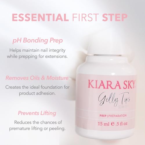 KIARA SKY Gelly Tips Essential Kit | Includes Prep, Top Coat, Builder, Primer 0.5 fl oz