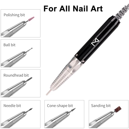M - Max Brushless Motor Nail Drill Handpiece Only - 35K RPM | Machine Not Included | Compatible with M Brushless Nail Drill System (Handpiece - Black)