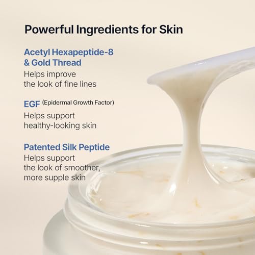 SUNGBOON EDITOR Silk Peptide EGF Cream with Copper Peptides, Volufiline & Patented Peptide Complex | Face Moisturizer for Fine Lines & Dry Skin, Firm-looking & Hydration | Korean Skin Care 1.69fl oz