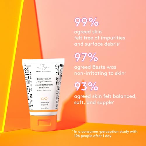 Drunk Elephant Beste No. 9 Jelly Cleanser - 60 ml/2 fl oz - Travel-Size Gel Face Wash - Clean Clinical Skincare - Cruelty-Free - Dermatologist-Tested - Free of Essential Oils, Silicones, and Fragrance