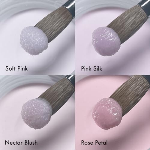 MakarttPro Acrylic Powder Set - 4 Colors 0.5oz Cover Powders for Nail Extension, Sculpting & Overlay - Cool Tone Collection for Professionals (Pink Essentials)