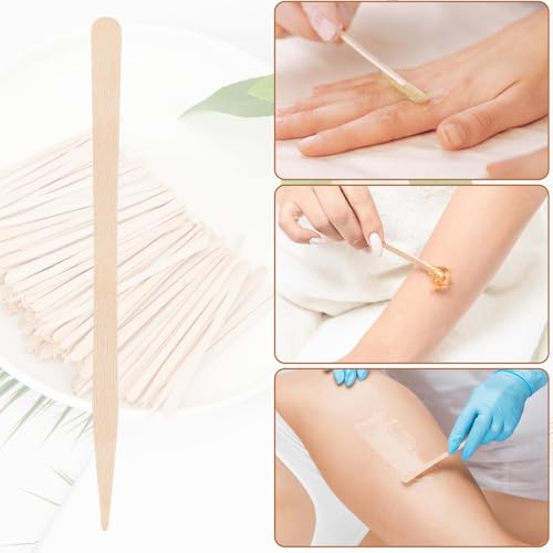 1200 Pack Wooden Waxing Sticks Wax Spatulas Sticks Small Wax Applicator Sticks Wood Craft Sticks Spatulas Applicator for Hair Eyebrow Nose Removal (Without Handle)
