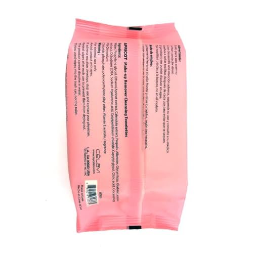 Celavi Makeup Remover Cleansing Wipes Removing Towelettes 2 Packs - 60 Sheets (Apricot)