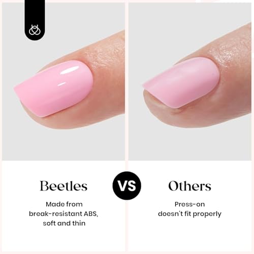 Beetles Press on Nails Kit 720Pcs 24 Colors, Short Almond Press on Nails Glossy Matte Glitter With Nail Glue & Nail Tabs Stickers, Natural Fit Lightweight Fake Nails Kit Art For Women Girls