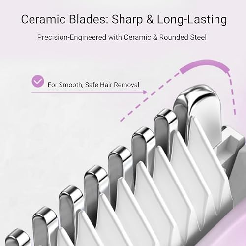 Bikini Trimmer for Women Electric Razors for Women Electric Shaver Female 2-in-1 Bikini Razor for Pubic Hair, Private Area, Legs, Face, Body Hair, Waterproof, Dual Head, Rechargeable (Pink)