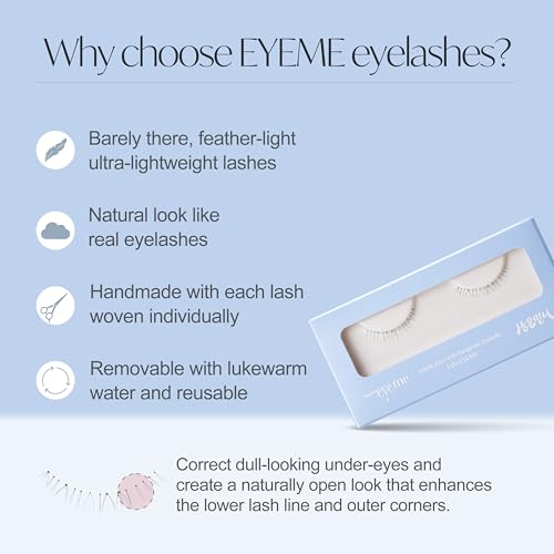 EYEME Eyelash x Artist Collaboration NO.U21 Under ? 5 Set Pack, Lightweight False Eyelashes for a Natural Underlash Look, Soft Lashes for Lower Lash Styling, Glue Not Included, K-Beauty