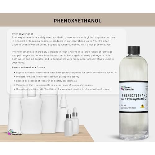 Phenoxyethanol Preservative Liquid (500 mL / 16.90 Ounce), Natural Preservative for DIY Products, Cosmetics Preservative for Lotion Making Broad Spectrum Preservative by Talsen Chemicals
