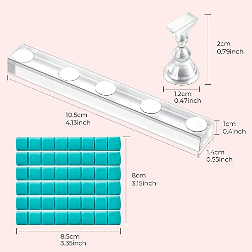 Makartt Acrylic Nail Stand Nail Practice Stand Magnetic Nail Tips Practice Bundle with Makartt Solid Builder Nail Gel Kit for Nail Extension,All in One Hard Gel