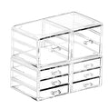 Cq acrylic Clear Stacking Make Up Organizers and Storage With 8 Drawers,9.4" Tall Acrylic Medicine Cabinet Organizer,Plastic Desktop Drawers Organizer for Vanity, Undersink, Kitchen Cabinets,bathroom
