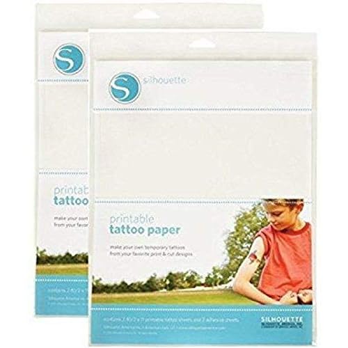 Silhouette America Temporary Tattoo Paper - Custom Designs with Silhouette Machine Print & Cut - Inkjet Printable Tattoo Paper, Easy Application/Removal - For Kids, Events, Promotions - 2 Pack, White