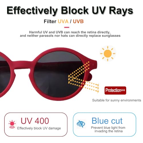 FBHLZ Baby polarized sunglasses UV400 with anti-falling headband TPEE material UV proof suitable for babies 0-12 Months