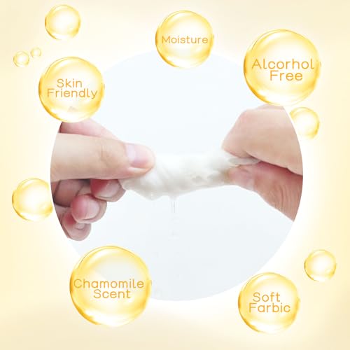 Pack of 50 Makeup Remover Wipes Individually Wrapped,Chamomile Scent,Face Cleansing Wipes Bulk, Travel Towelette Makeup Remover Cloth for Face Cleansing Skin Care Remove Makeup