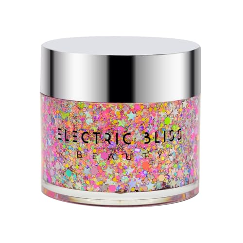 Rainbow Neon - Holographic Body Glitter Gel for Body, Face, Hair - Vegan & Cruelty Free - Electric Bliss Beauty