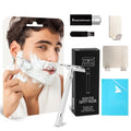 Shower Mirror Fogless for Shaving,Shower Mirror Fogless Set with 5 Blades,1 Double Edge Safety Razor,1 Cleaning Brush,1 Fog Free Shower Mirror,2 Shaver Holder and 1 Lifting Rope (Sliver)