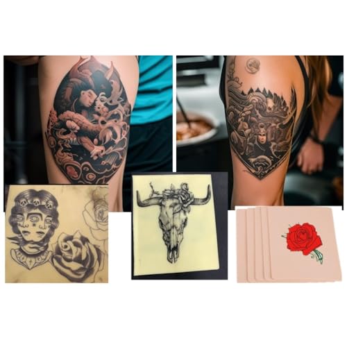 10pcs Double Sides Fake Skin for Practicing and Tattooing, Soft Tattoo Practice Skin for Beginners and Artists Tattoo Kit