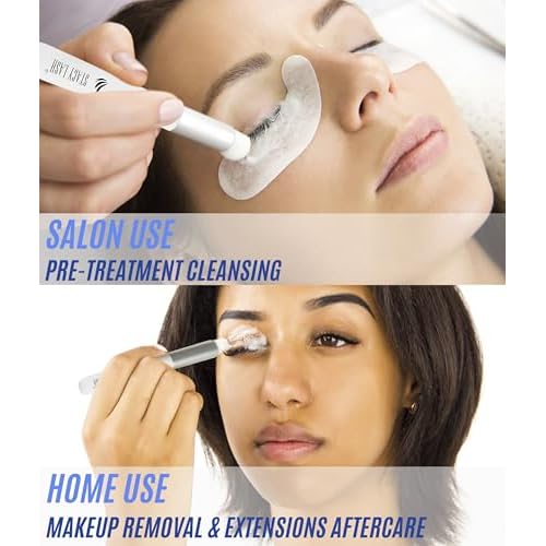 STACY LASH Eyelash Extension Shampoo + Brush / 1.69 fl.oz / 50ml / Eyelid Foaming Cleanser/Wash for Extensions & Natural Lashes/Safe Makeup Remover/Supplies for Professional & Home Use