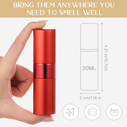 Honeydak 7 Pcs 20 ml Perfume Atomizer Cologne Travel Bottle, Refillable Perfume Portable Atomizer Bottle, Large Empty Sprayer Dispenser for Outgoing Twist Type Pocket Cologne Sprayer