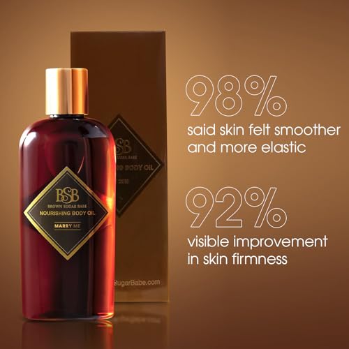 Brown Sugar Babe Marry Me Body Oil, Black Currant and Freesia Essential Oils, Nourishing Scented Oil for Women, Skin Care, Paraben Free, Body Oil Perfume, Made in USA